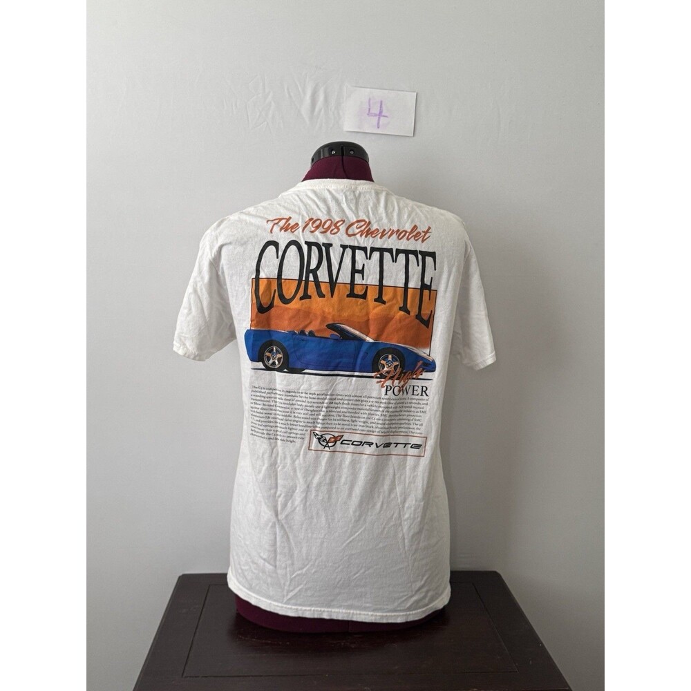 1998 Chevrolet Corvette C5 Graphic T Shirt Large White GM Licensed 100% Cotton
